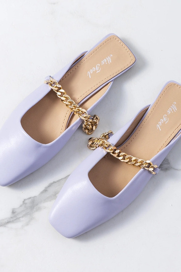 Violetinės spalvos elegantiškos Baras šlepetės 2