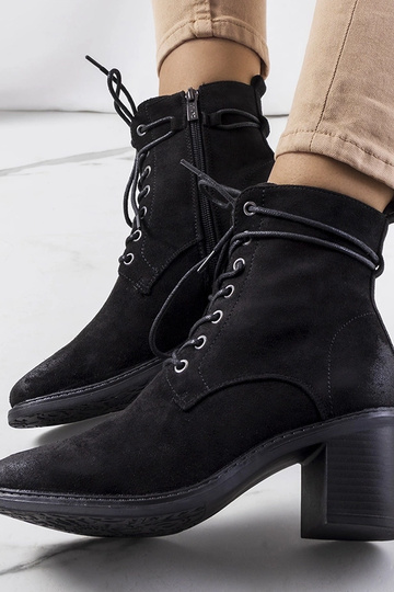 Juodi Sanlow zomšiniai suvarstomi kulkšnies batai 2
