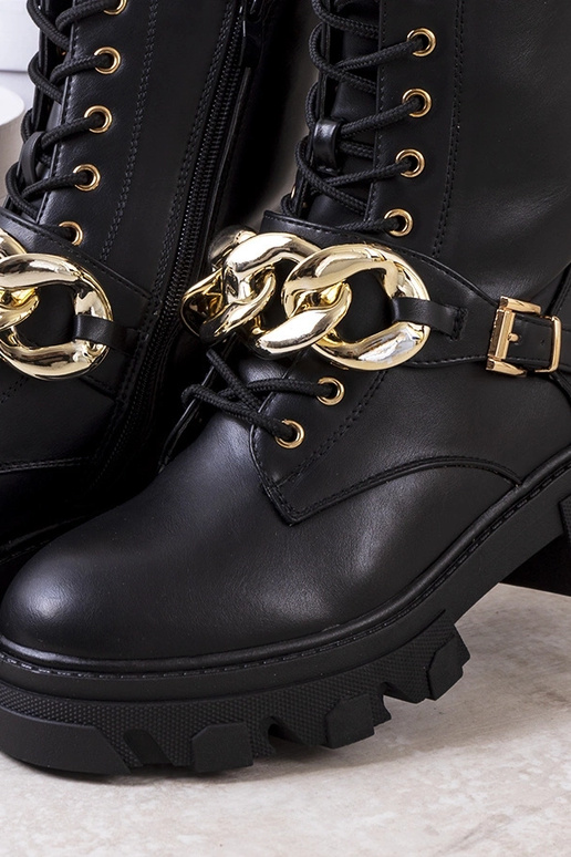 Juodi Laboy grandinėlės kulkšnies batai Juodi Laboy grandinėlės kulkšnies batai