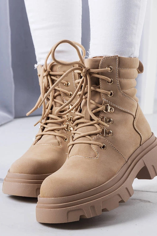 Smėlio spalvos kulkšnies batai su...