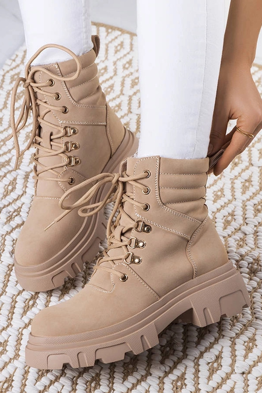 Smėlio spalvos kulkšnies batai su...