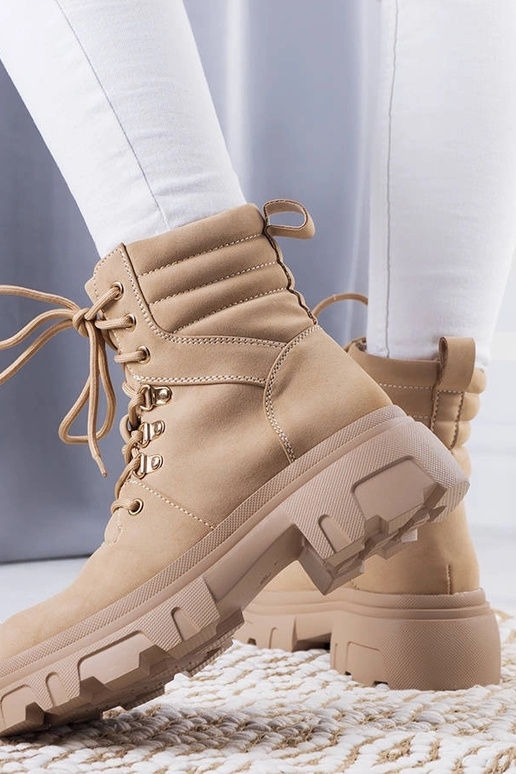 Smėlio spalvos kulkšnies batai su...