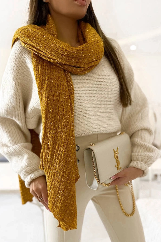 Khalil geltonas taškinis šalikas