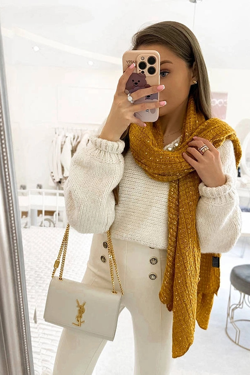 Khalil geltonas taškinis šalikas