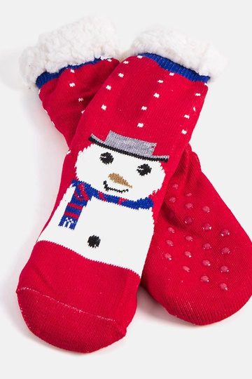 Raudonos izoliuotos kojinės su Challi the Snowman 2
