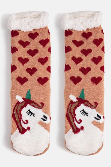 Smėlio spalvos kojinės su...