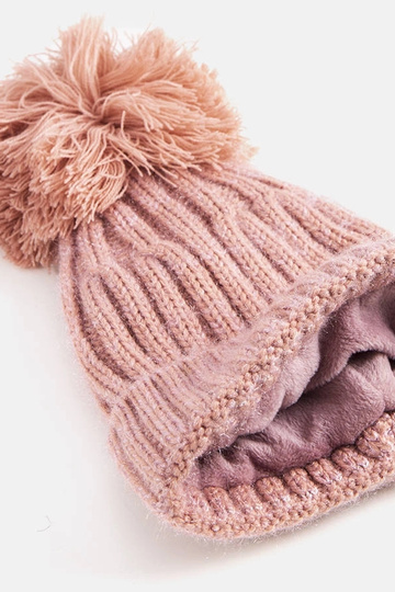 Karloti Pink Pompom Hat 2