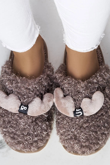 Rudos šlepetės su kailiu Rosny 2