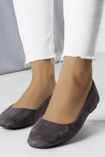 Jules Grey Eco-Suede balerinos