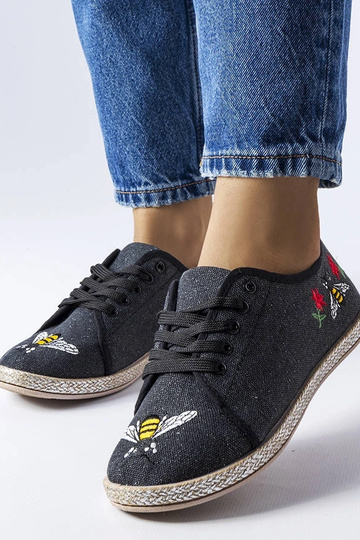 Malia Black Glitter espadrilės