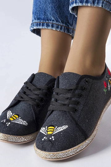 Malia Black Glitter espadrilės 2