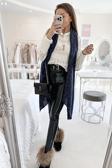 Khalil tamsiai mėlynas taškuotas šalikas 2