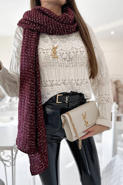 Khalil Burgundy taškinis šalikas Khalil Burgundy taškinis šalikas