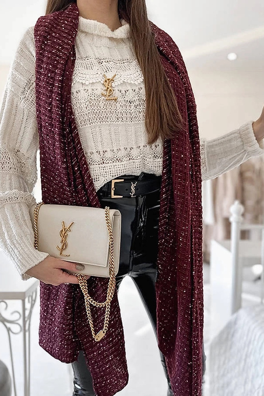 Khalil Burgundy taškinis šalikas Khalil Burgundy taškinis šalikas