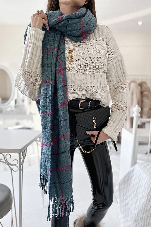 Rachael Blue Plaid skara Rachael Blue Plaid skara