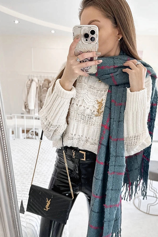 Rachael Blue Plaid skara Rachael Blue Plaid skara