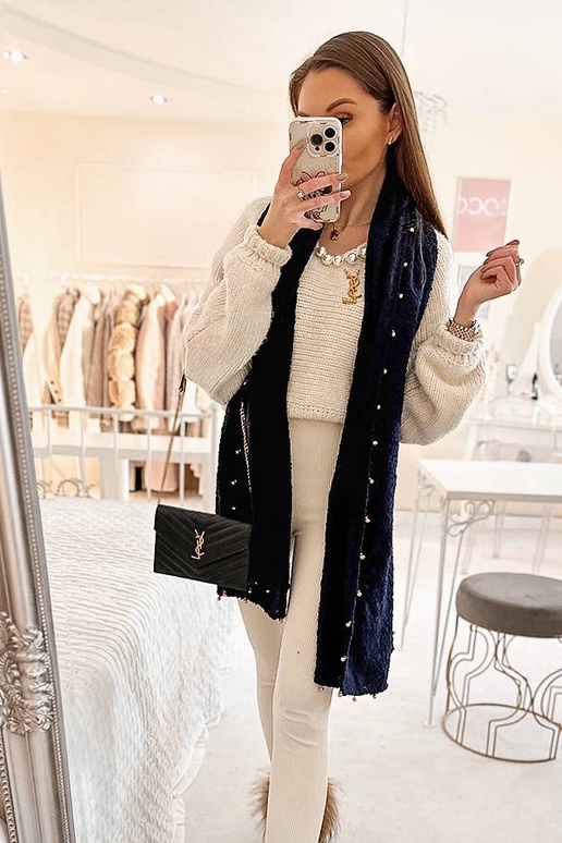 Tamsiai mėlyna skara su aukso... Tamsiai mėlyna skara su aukso...