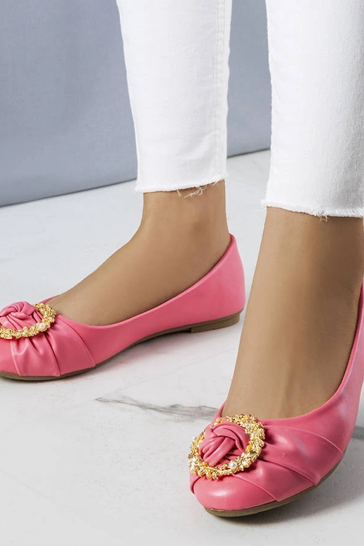 Rožiniai baleto buteliai su aukso...