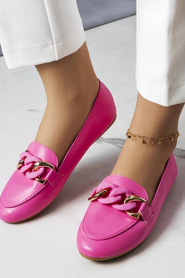 Mamie Pink Chain Mocasins