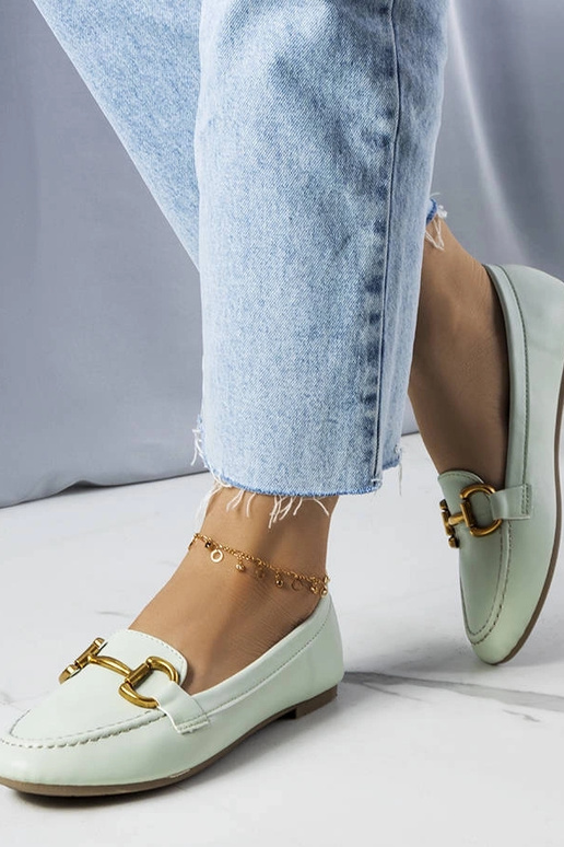 Žali batukai su aukso apdaila Regina