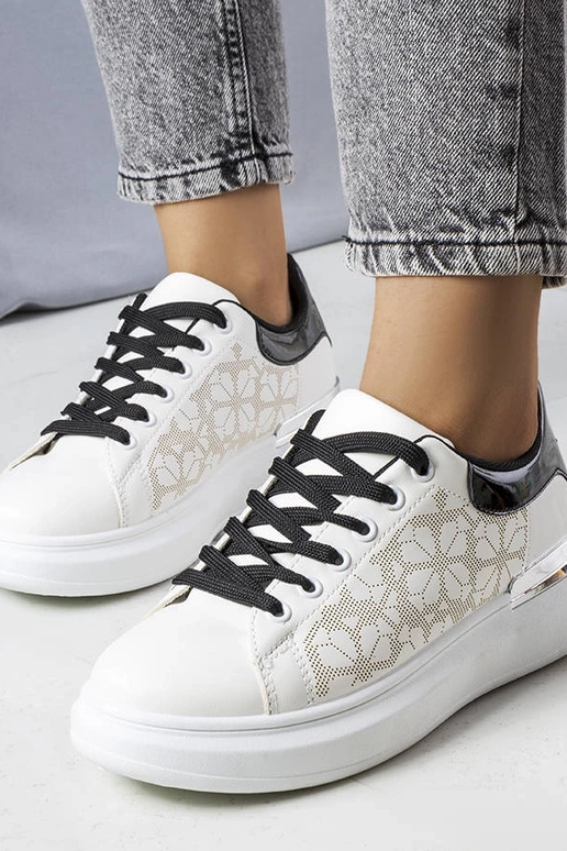 Erin juodai balti perforuoti sportbačiai