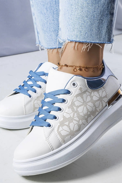 Erin balti ir mėlyni perforuoti batai