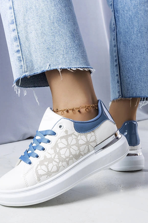 Erin balti ir mėlyni perforuoti batai