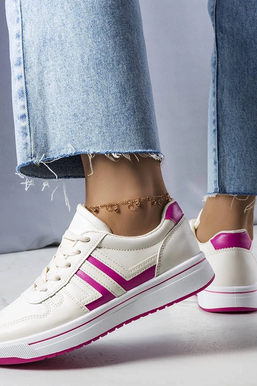 Kreminiai sportbačiai su rožiniais...