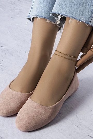 Rožinės balerinos su odiniu... 2