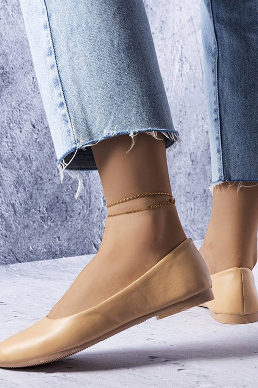 Smėlio spalvos balerinos su odiniu... Smėlio spalvos balerinos su odiniu...