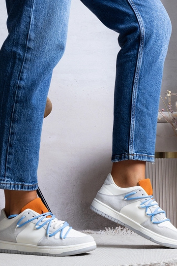 Pilki moteriški sportbačiai mėlyni raišteliai Arcobaleno