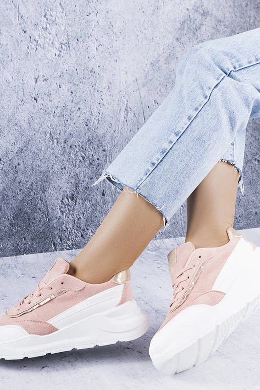 Rožiniai dirbtinės zomšos sportbačiai...