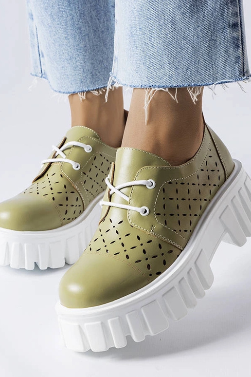 Žali ažūriniai stambūs Camus batai Žali ažūriniai stambūs Camus batai