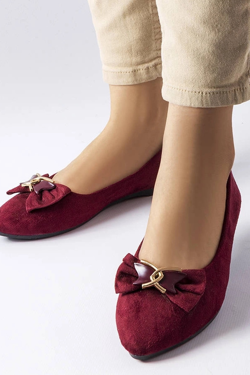 Jette Burgundy smailių pirštų balerinos Jette Burgundy smailių pirštų balerinos