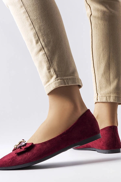 Jette Burgundy smailių pirštų balerinos Jette Burgundy smailių pirštų balerinos