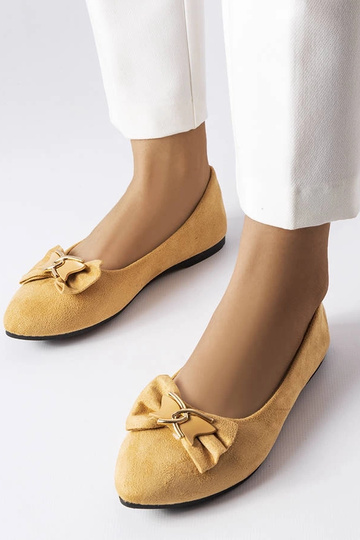 „Jette Beige“ smailių pirštų balerinos