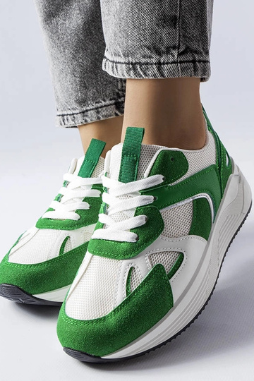 Žali sportbačiai iš kombinuotų medžiagų Riel