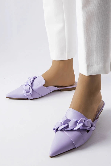 Violetinės Patenaude grandinėlės šlepetės