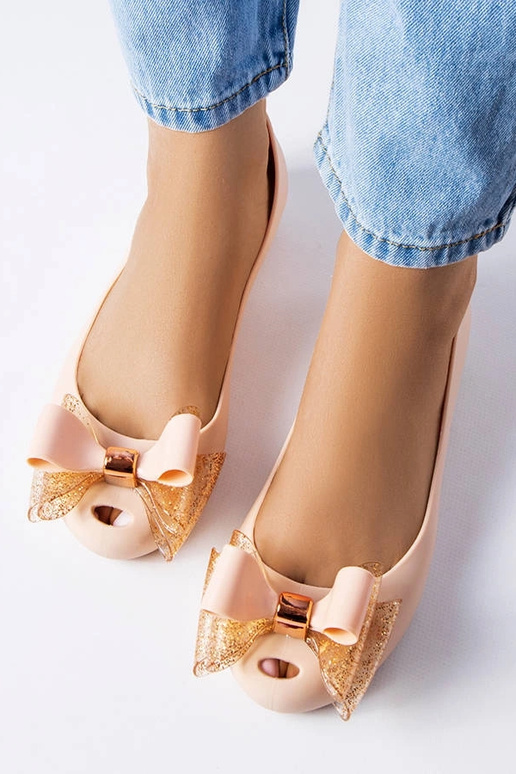 Beige Melissa baleto buteliai su... Beige Melissa baleto buteliai su...