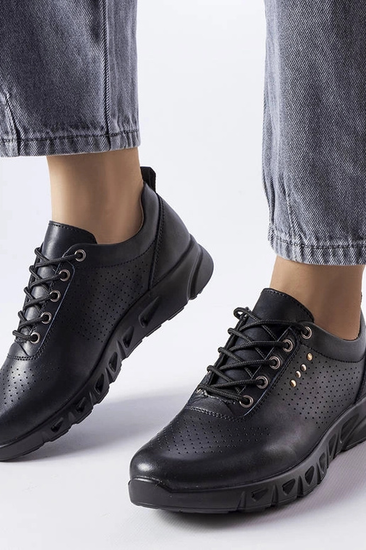 Juodi odiniai ažūriniai batai Brodeur Juodi odiniai ažūriniai batai Brodeur