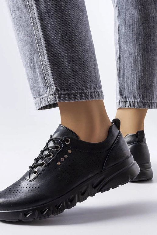 Juodi odiniai ažūriniai batai Brodeur Juodi odiniai ažūriniai batai Brodeur