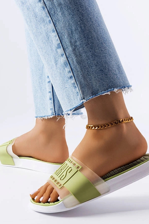 Žalios spalvos guminės Paris šlepetės Žalios spalvos guminės Paris šlepetės