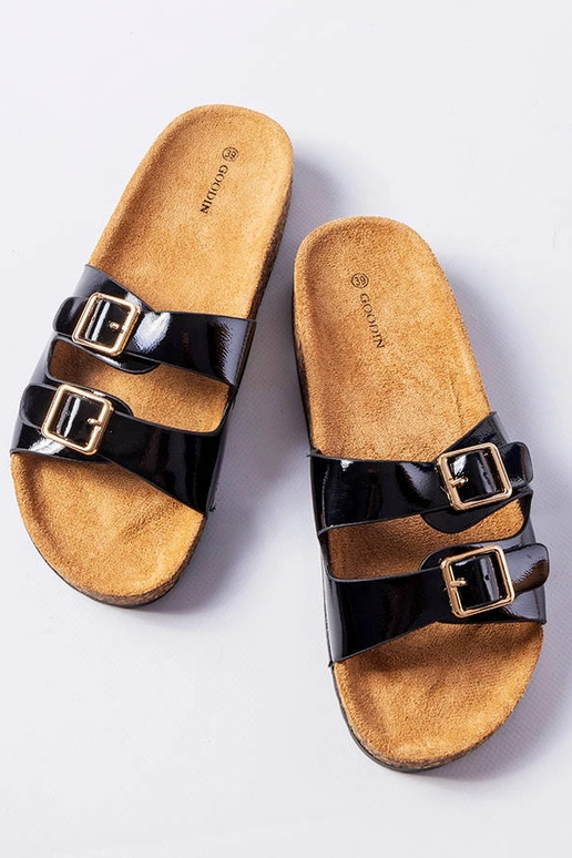 Juodos kamštienos šlepetės Cincinna Juodos kamštienos šlepetės Cincinna