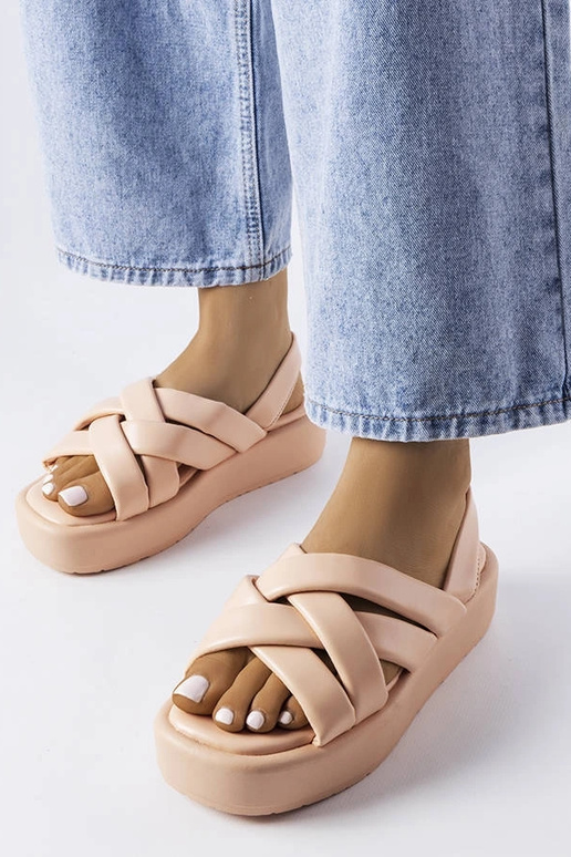 Rožinės Horseshoe Platform basutės Rožinės Horseshoe Platform basutės