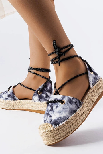 Juodos Duffet Lace-Up platforminės espadrilės 2
