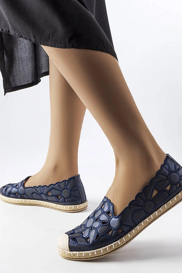 Tamsiai mėlynos ažūrinės espadrilės Lamarre 2