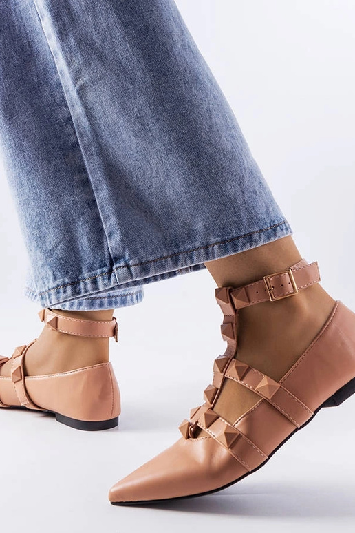 Smėlio spalvos balerinos su akį... Smėlio spalvos balerinos su akį...