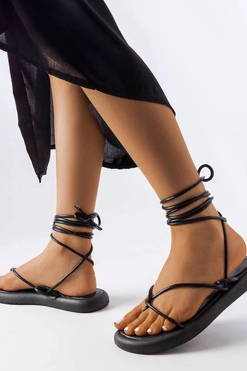 Laurence Black Lace Up sandalai 2