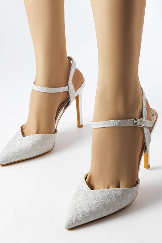 Sidabriniai blizgūs Gallia aukštakulniai Sidabriniai blizgūs Gallia aukštakulniai