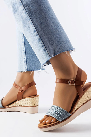 Mėlyni Miami Wedge sandalai